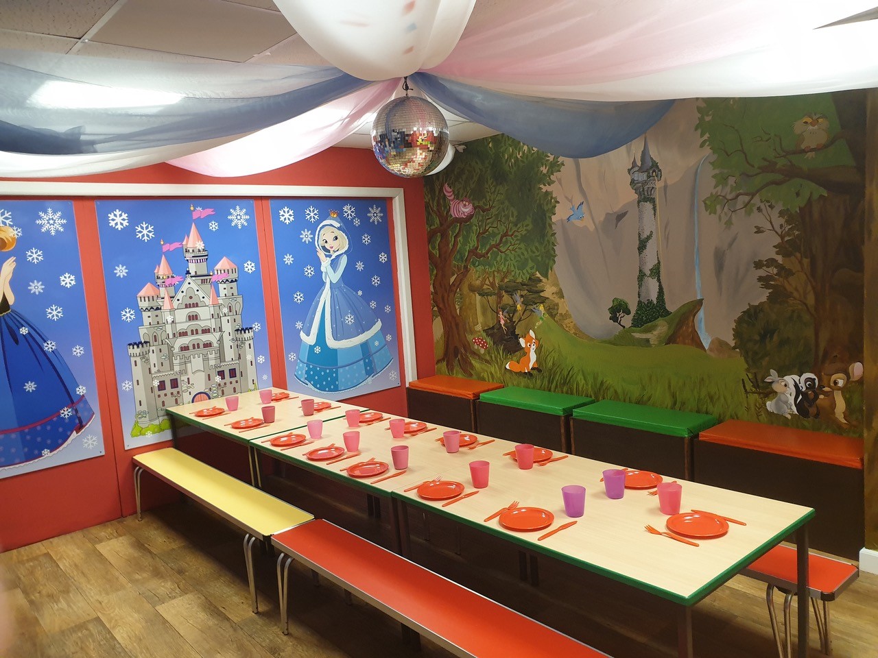 princess themed party room